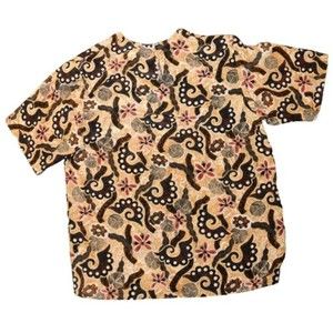 Oscar De La Renta expressions 100% silk Vintage Abstract top Small